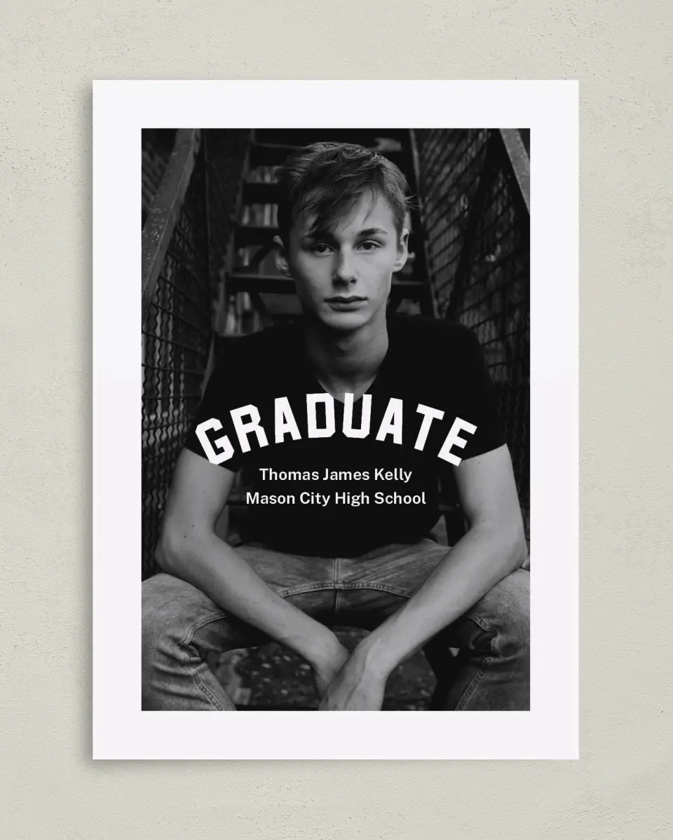 This is a 5" x 7" Graduation Announcement Card called Class Congrats printed in full color on Premium Smooth paper