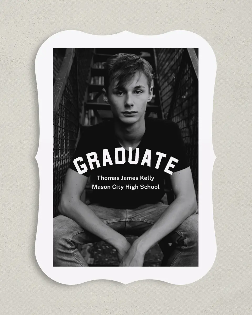 This is a 5" x 7" Graduation Announcement Card called Class Congrats printed in full color on Premium Smooth paper