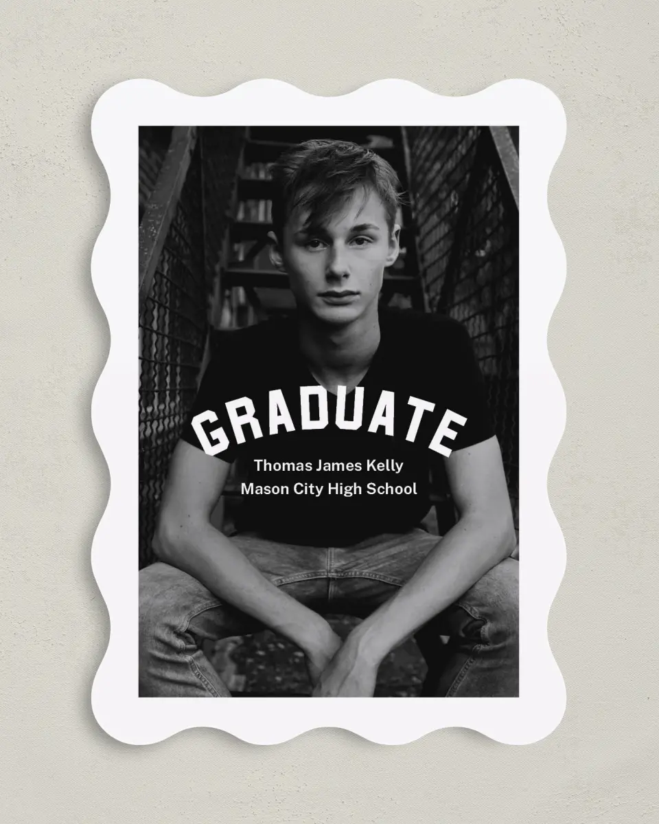 This is a 5" x 7" Graduation Announcement Card called Class Congrats printed in full color on Premium Smooth paper