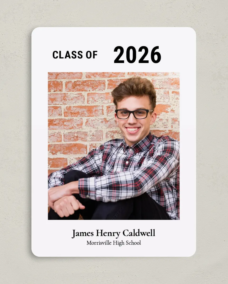 This is a 5" x 7" Graduation Announcement Card called Classy Grad Gallery printed in full color on Premium Smooth paper