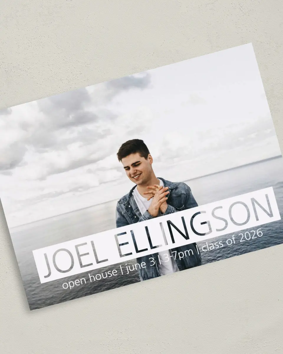 This is a 5" x 7" Graduation Announcement Card called Plaid Class printed in full color on Premium Smooth paper