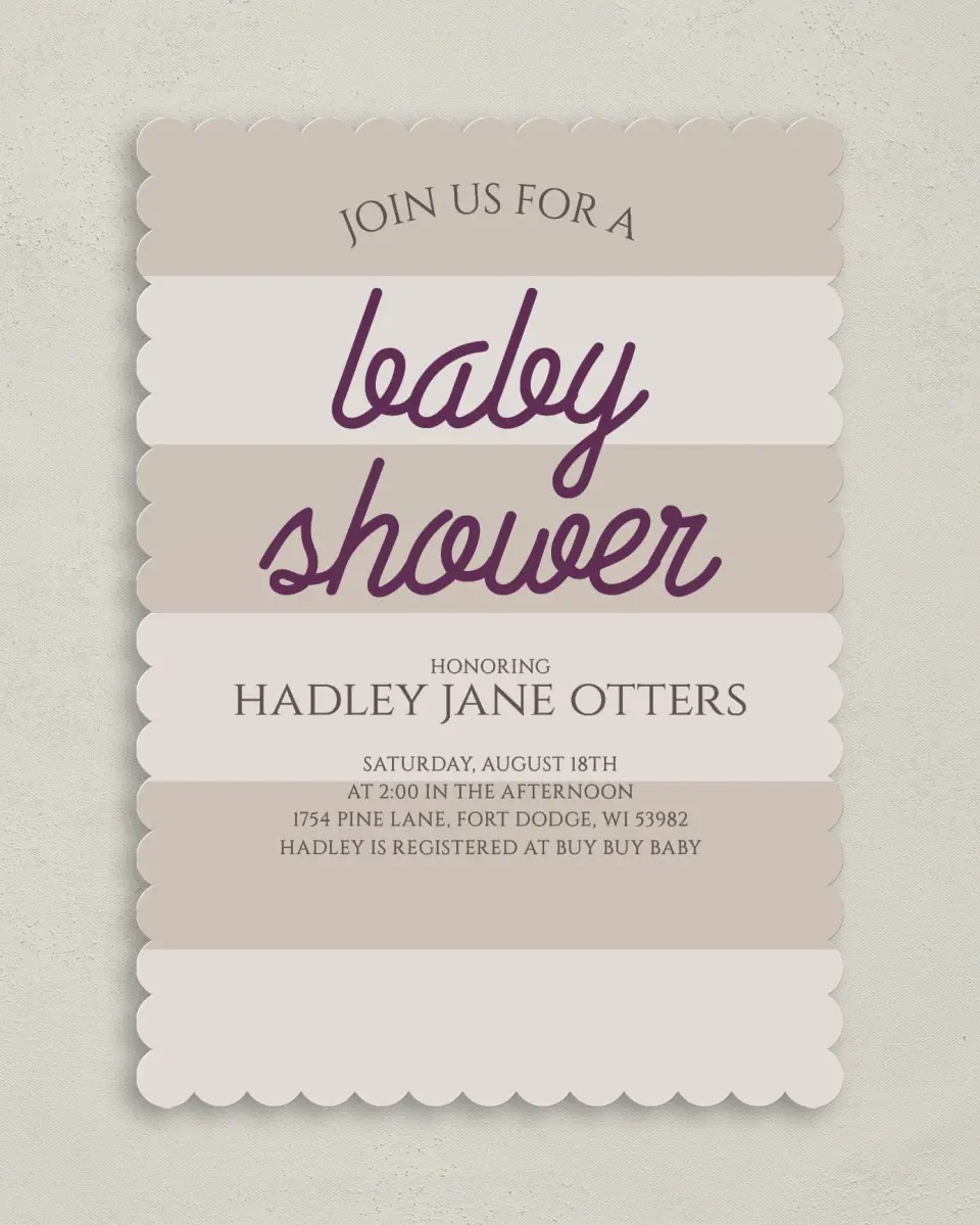 This is a 5" x 7" Baby Shower Invitation called Welcome, Little printed in full color on Premium Smooth paper