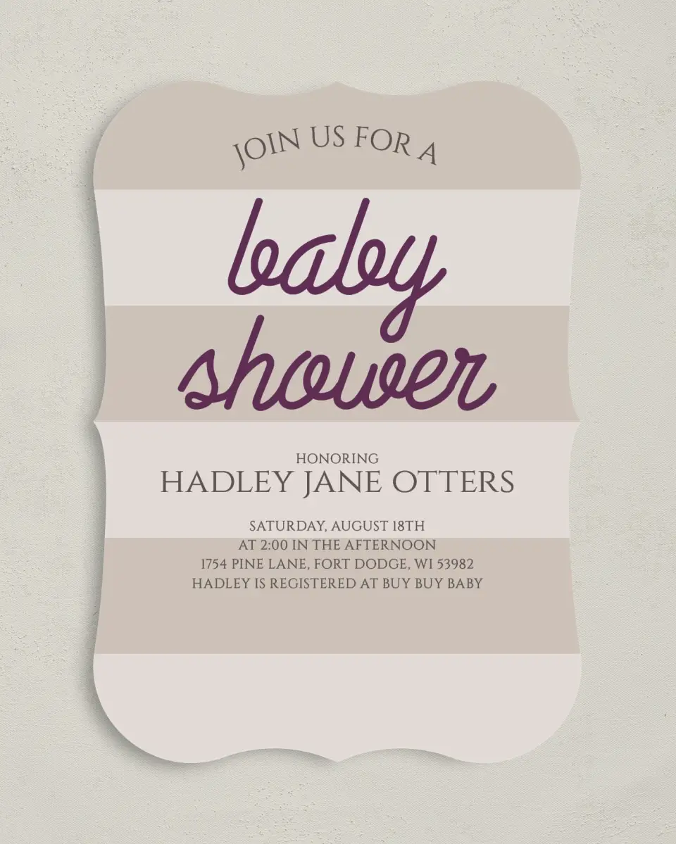 This is a 5" x 7" Baby Shower Invitation called Welcome, Little printed in full color on Premium Smooth paper