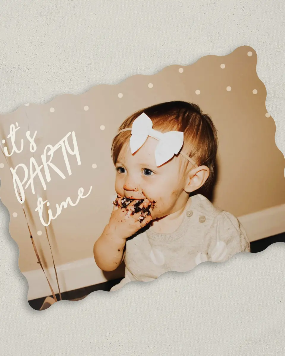 This is a 5" x 7" Birthday Party Invitation called Lotsa Dots printed in full color on Premium Smooth paper