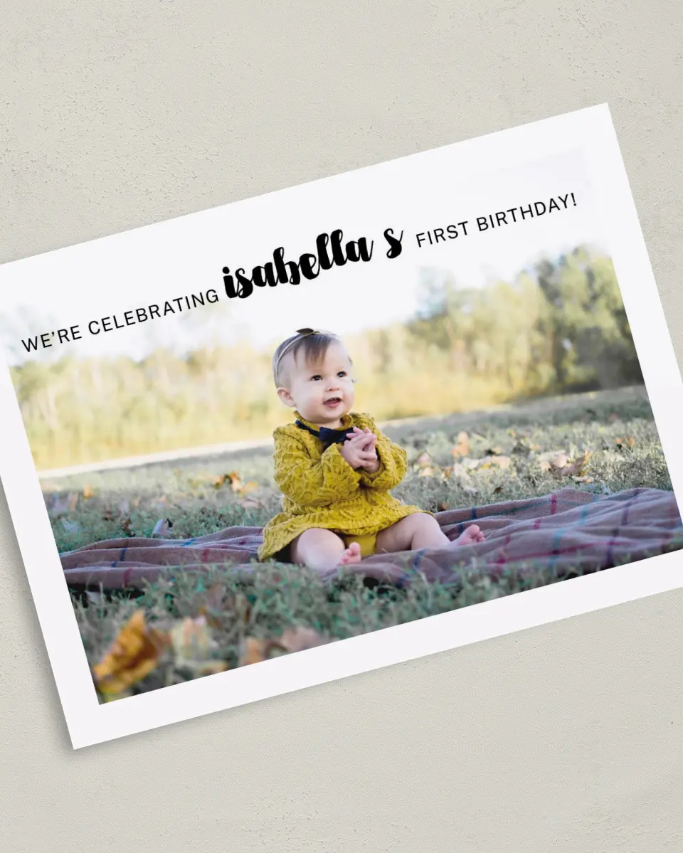 This is a 5" x 7" Birthday Party Invitation called Glowing Love printed in full color on Premium Smooth paper