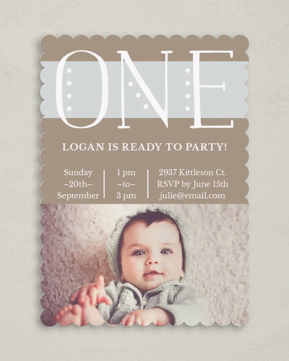 This is a 5" x 7" Birthday Party Invitation called Best Party printed in full color on Premium Smooth paper