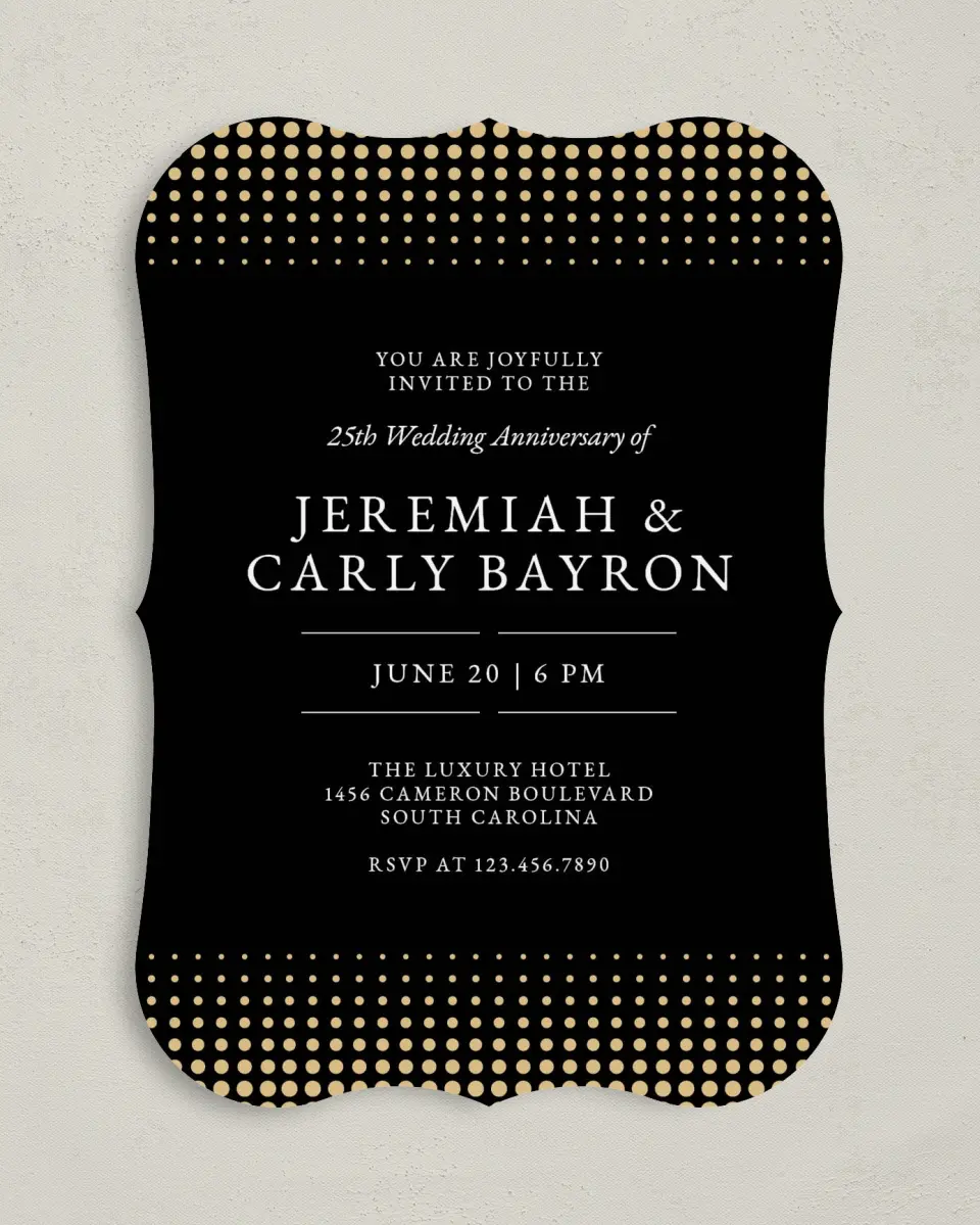 This is a 5" x 7" Anniversary Invitation called Anniversary Pearls printed in full color on Premium Smooth paper
