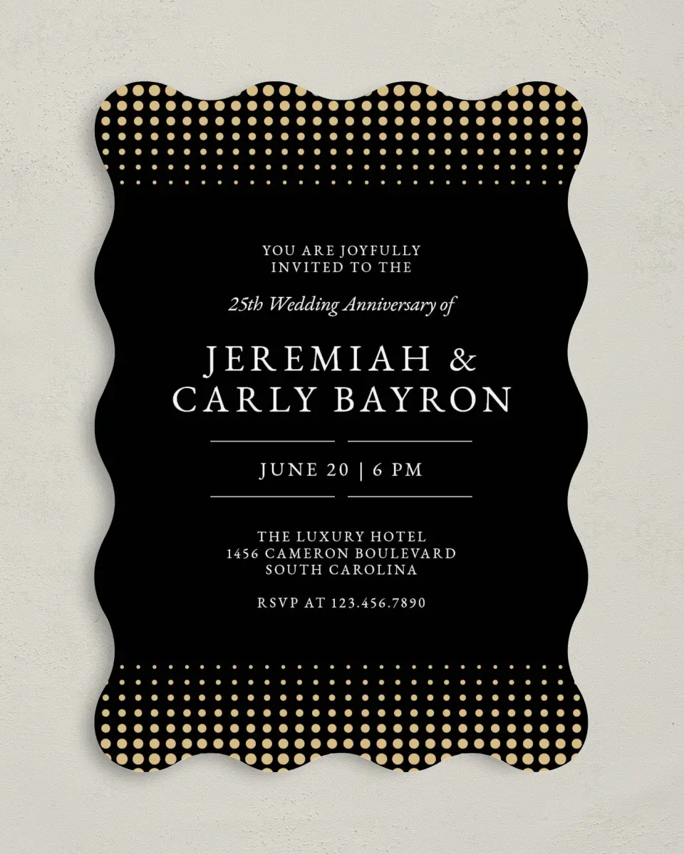This is a 5" x 7" Anniversary Invitation called Anniversary Pearls printed in full color on Premium Smooth paper