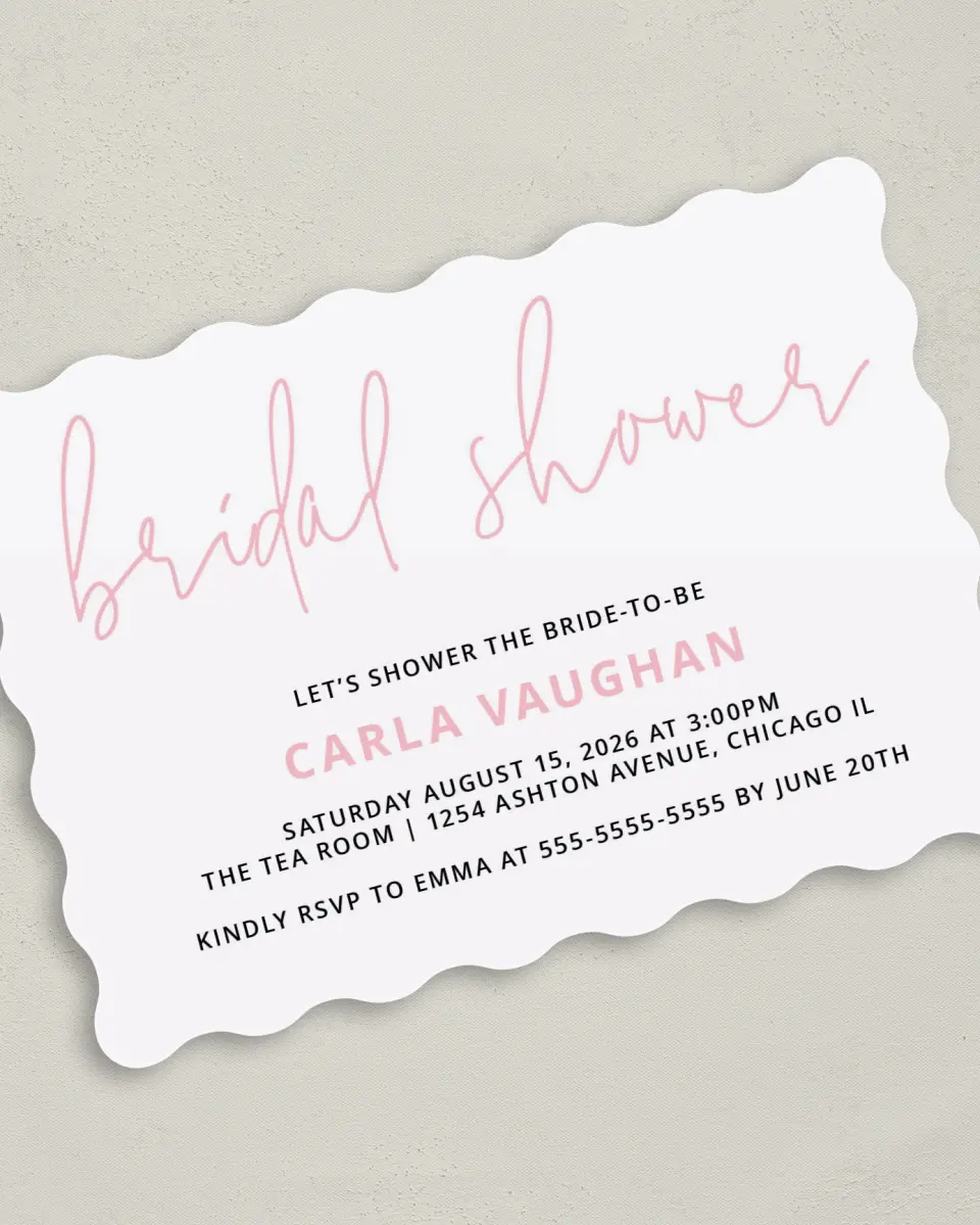 This is a 5" x 7" Bridal Shower Invitation called Sweet Chevron printed in full color on Premium Smooth paper