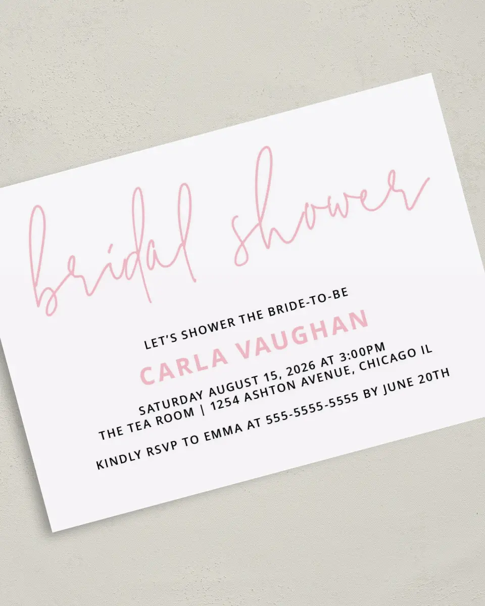 This is a 5" x 7" Bridal Shower Invitation called Sweet Chevron printed in full color on Premium Smooth paper