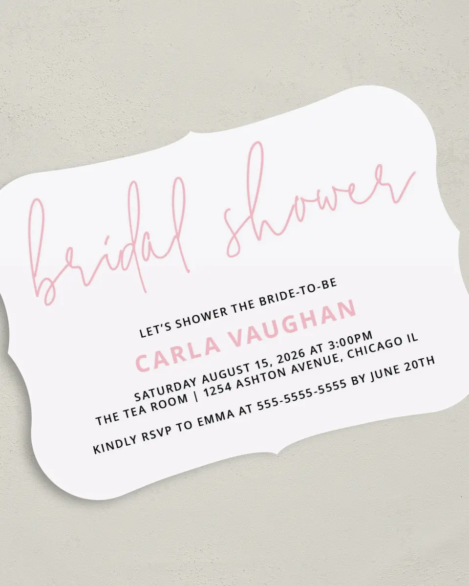 This is a 5" x 7" Bridal Shower Invitation called Sweet Chevron printed in full color on Premium Smooth paper