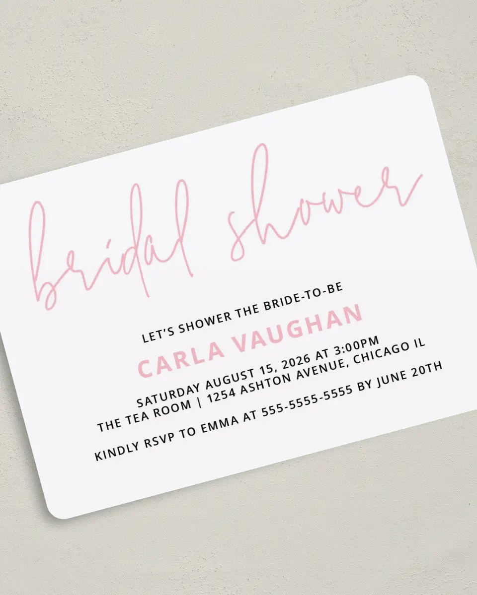 This is a 5" x 7" Bridal Shower Invitation called Sweet Chevron printed in full color on Premium Smooth paper