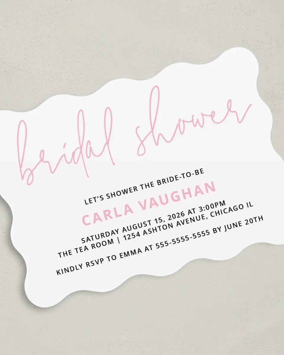 This is a 5" x 7" Bridal Shower Invitation called Sweet Chevron printed in full color on Premium Smooth paper