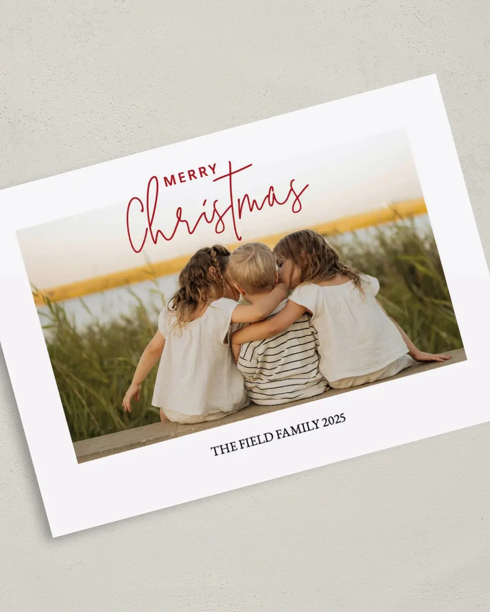 This is a 5" x 7" Christmas Card called Shining Christmas printed in full color on Premium Smooth paper