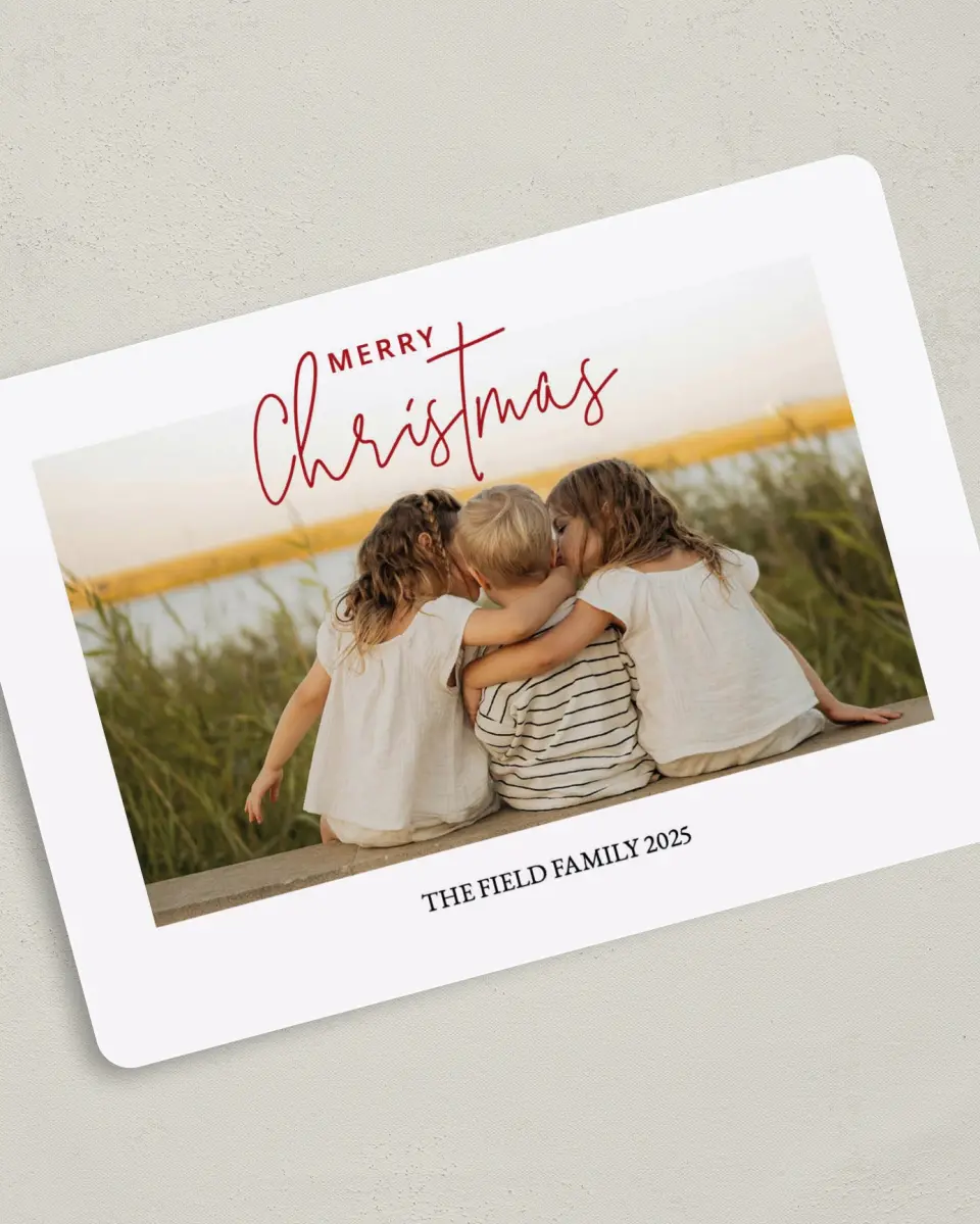This is a 5" x 7" Christmas Card called Shining Christmas printed in full color on Premium Smooth paper