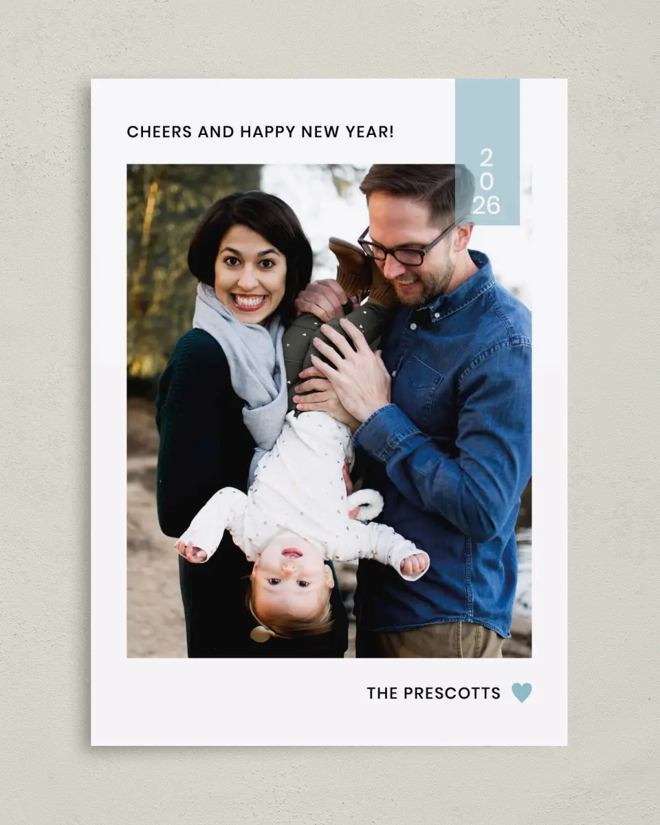 This is a 5" x 7" Christmas Card called Hearty Cheers printed in full color on Premium Smooth paper