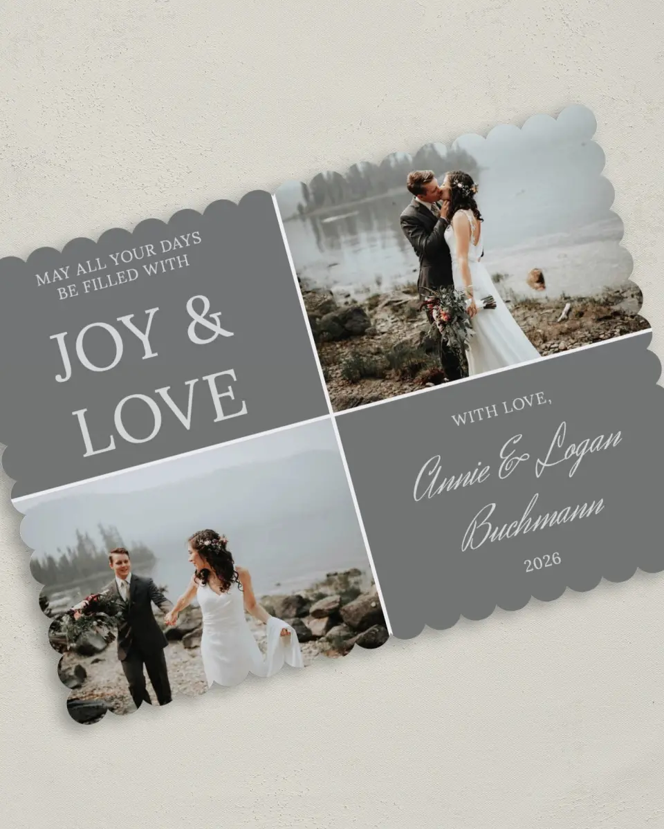 This is a 5" x 7" Christmas Card called Chic Checkers printed in full color on Premium Smooth paper on Premium Smooth paper on Premium Smooth paper