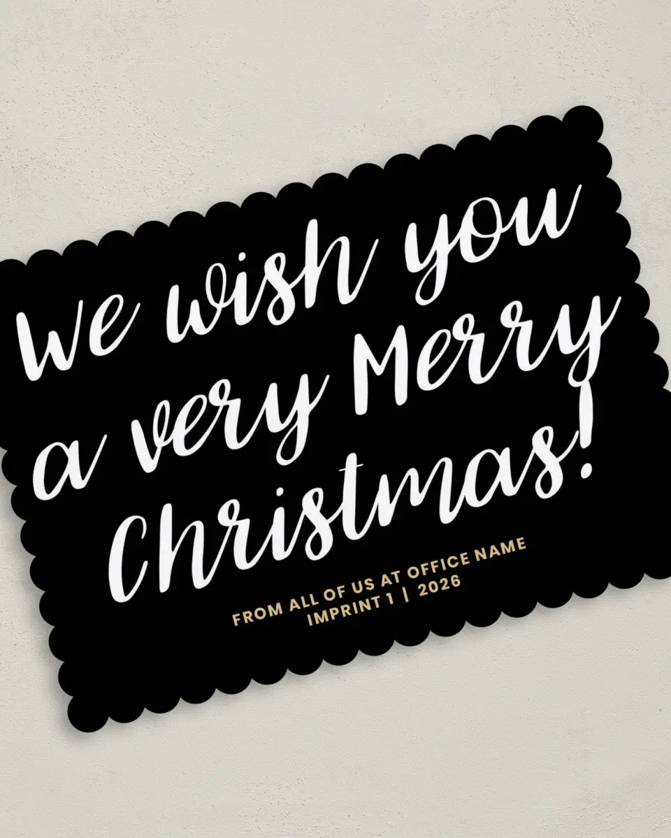This is a 5" x 7" Christmas Card called Whimsical Wishes printed in full color on Premium Smooth paper on Premium Smooth paper on Premium Smooth paper
