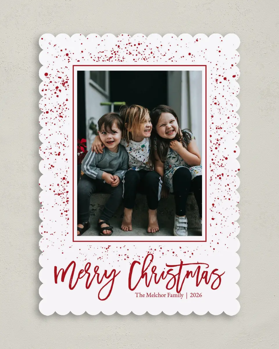 This is a 5" x 7" Christmas Card called A Holiday Toast printed in full color on Premium Smooth paper on Premium Smooth paper on Premium Smooth paper