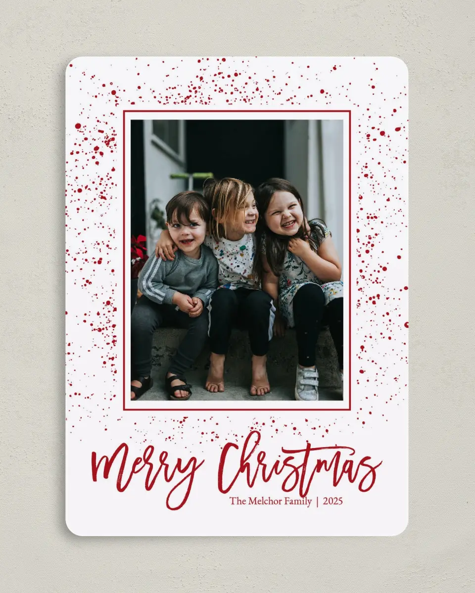 This is a 5" x 7" Christmas Card called A Holiday Toast printed in full color on Premium Smooth paper