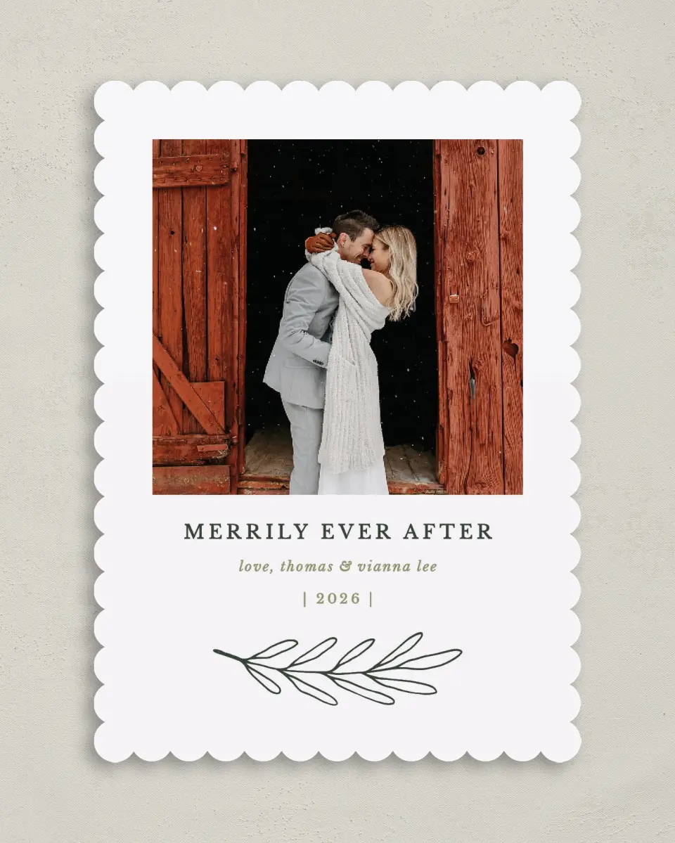 This is a 5" x 7" Christmas Card called Lovely Gingham printed in full color on Premium Smooth paper on Premium Smooth paper on Premium Smooth paper