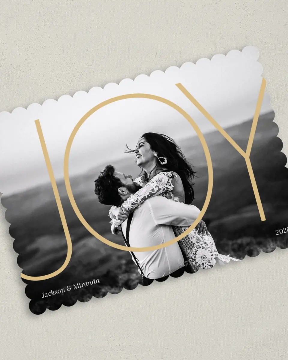 This is a 5" x 7" Christmas Card called Circle of Joy printed in full color on Premium Smooth paper on Premium Smooth paper on Premium Smooth paper