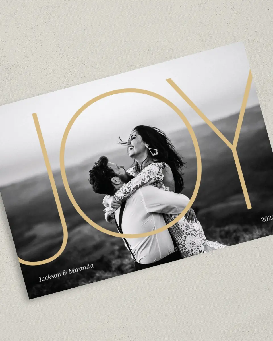 This is a 5" x 7" Christmas Card called Circle of Joy printed in full color on Premium Smooth paper