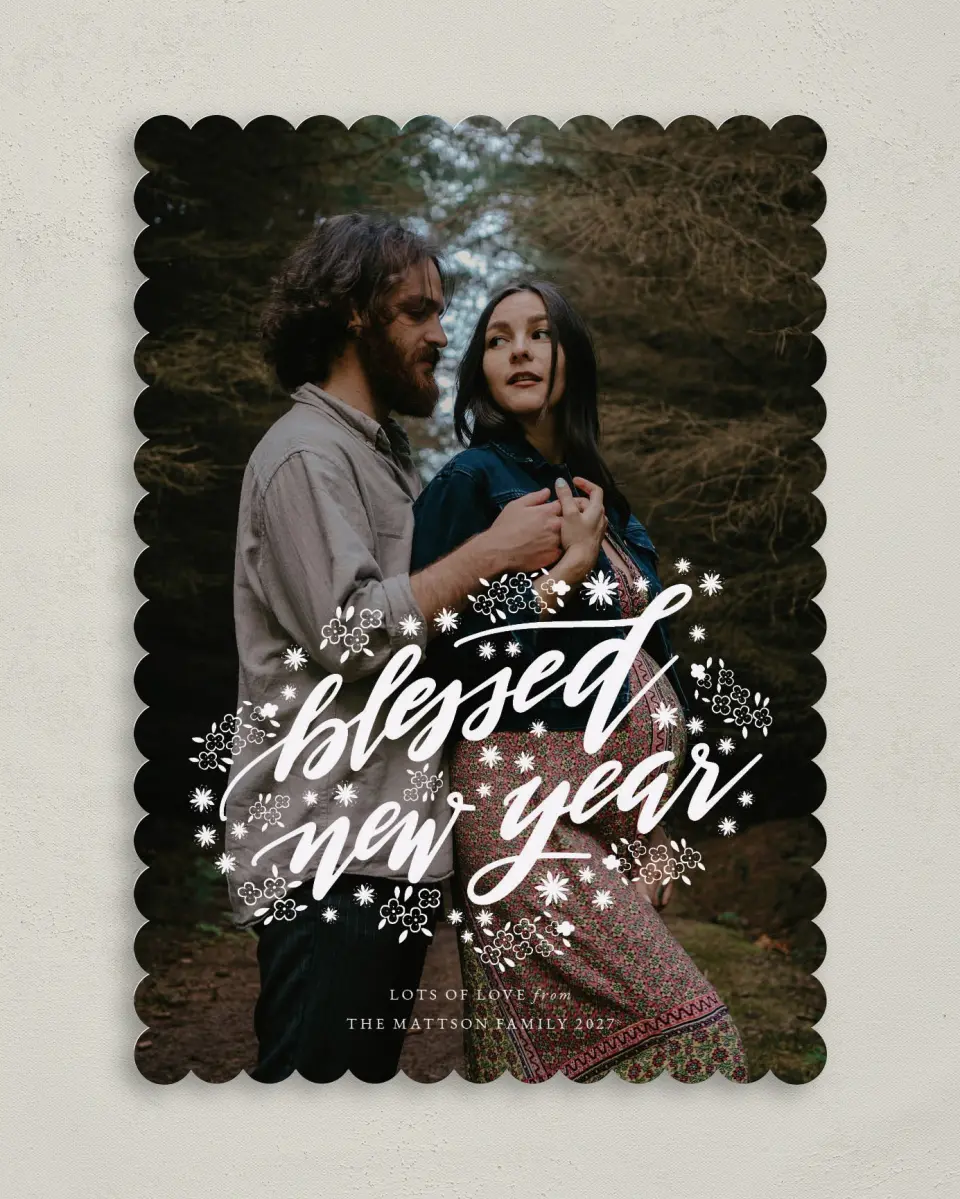 This is a 5" x 7" Christmas Card called News for the New Year printed in full color on Premium Smooth paper on Premium Smooth paper on Premium Smooth paper