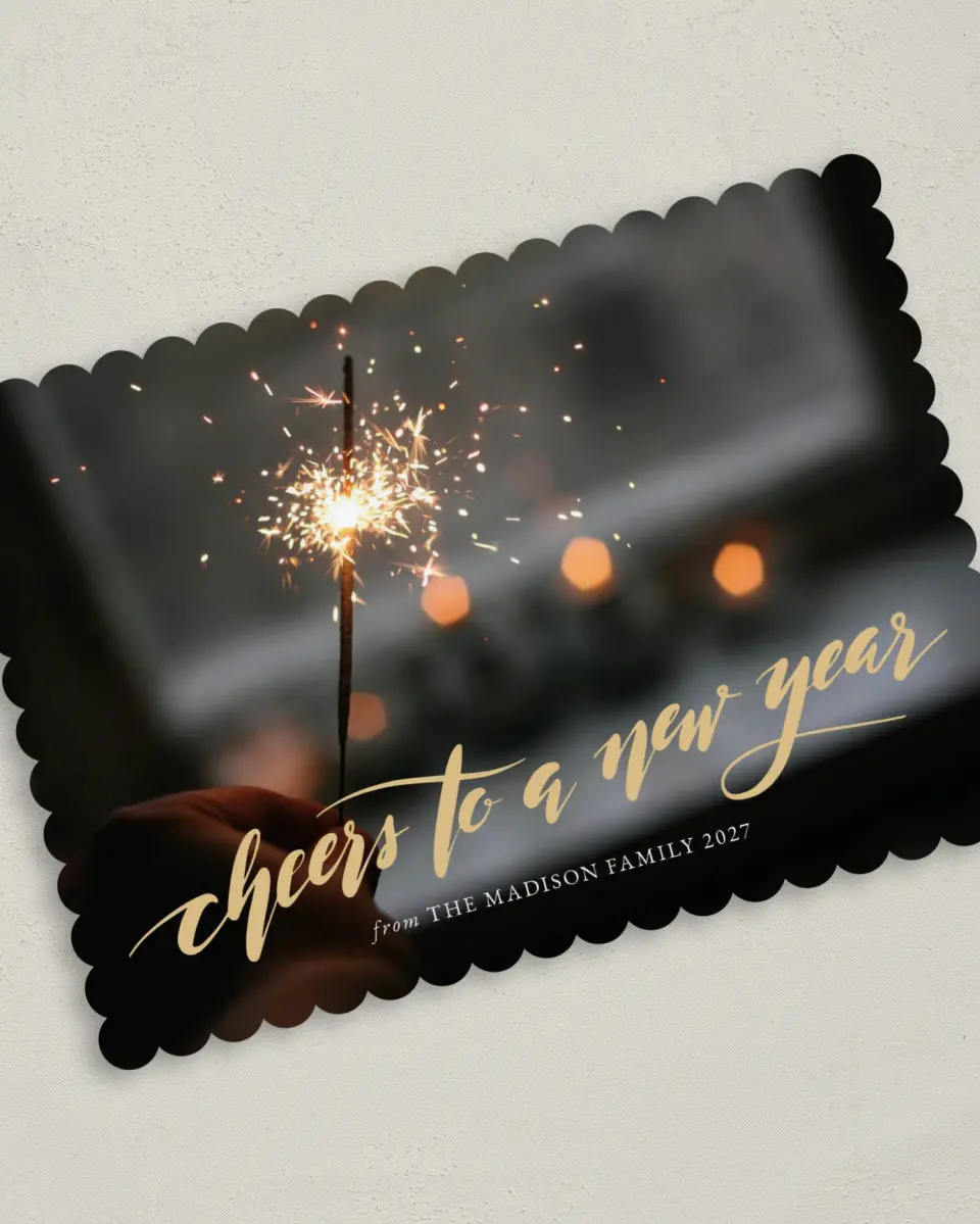 This is a 5" x 7" Christmas Card called Gilded Blessing printed in full color on Premium Smooth paper on Premium Smooth paper on Premium Smooth paper