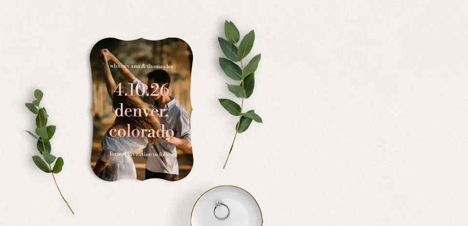 Save the Date Card with Optional Guest Addressing Service