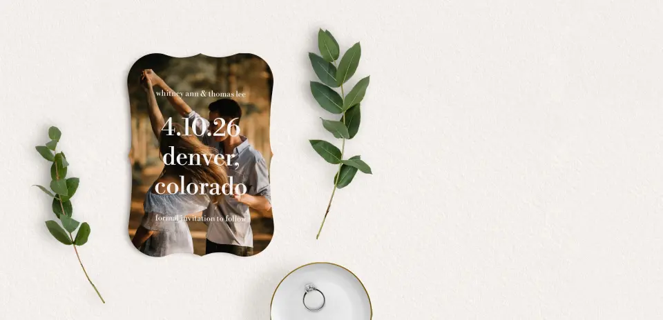 Save the Date Card with Optional Guest Addressing Service