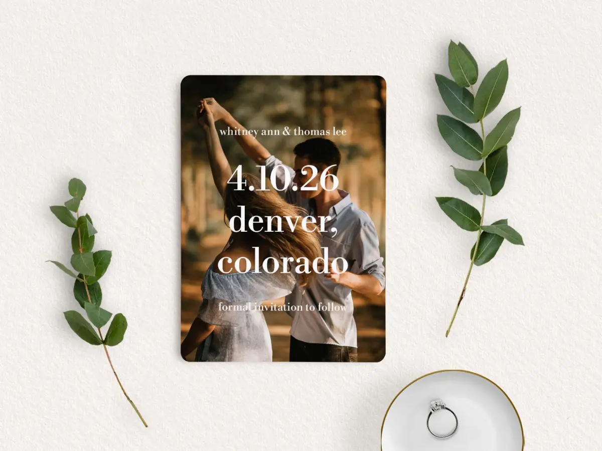 Save the Date Card with Optional Guest Addressing Service