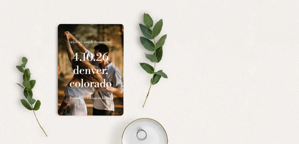 Save the Date Card with Optional Guest Addressing Service