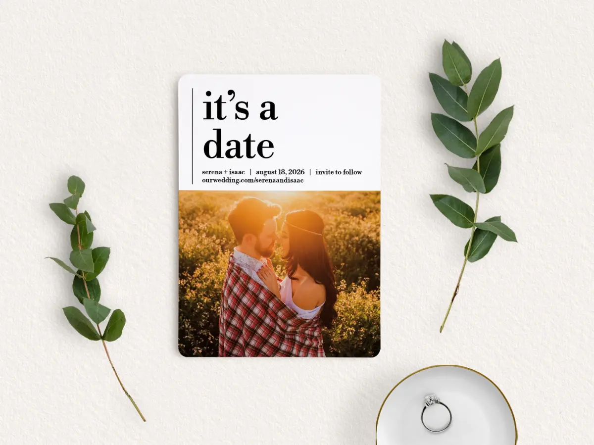 Save the Date Card with Optional Guest Addressing Service