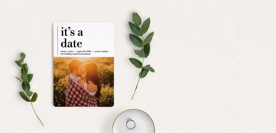 Save the Date Card with Optional Guest Addressing Service