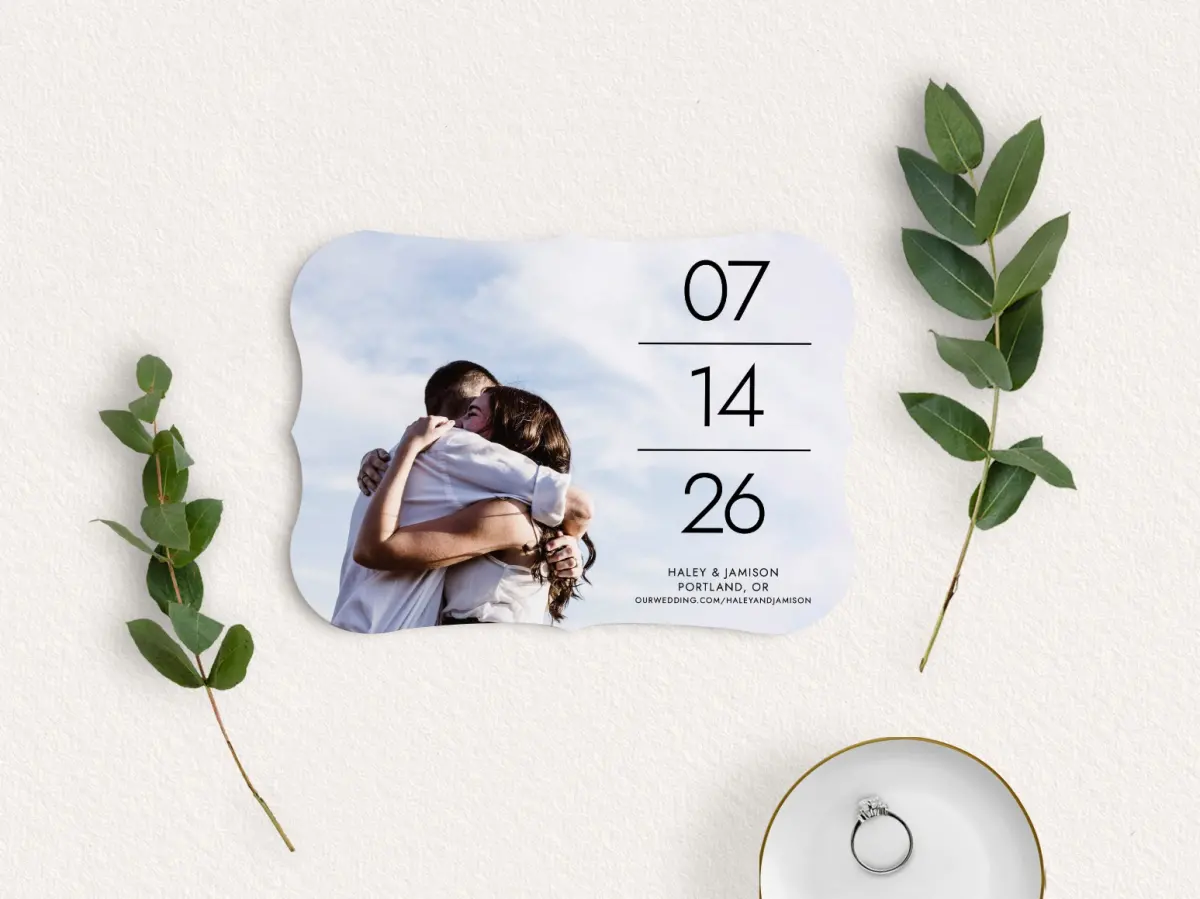 Save the Date Card with Optional Guest Addressing Service