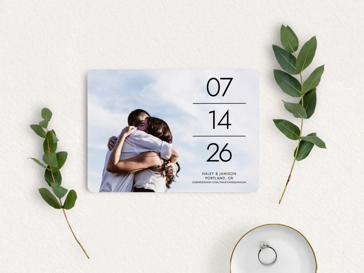 Save the Date Card with Optional Guest Addressing Service