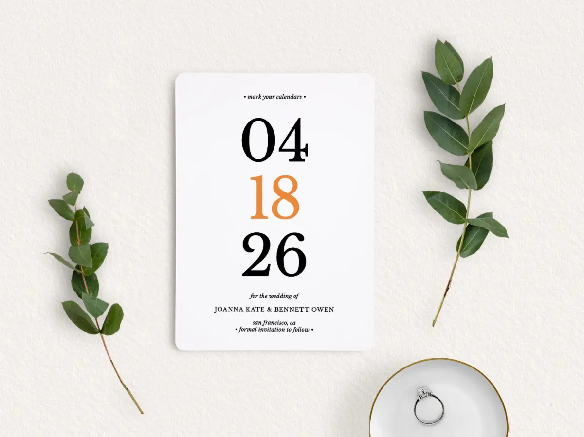 Save the Date Card with Optional Guest Addressing Service