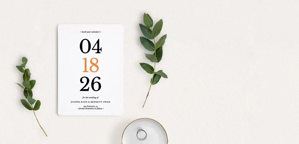 Save the Date Card with Optional Guest Addressing Service