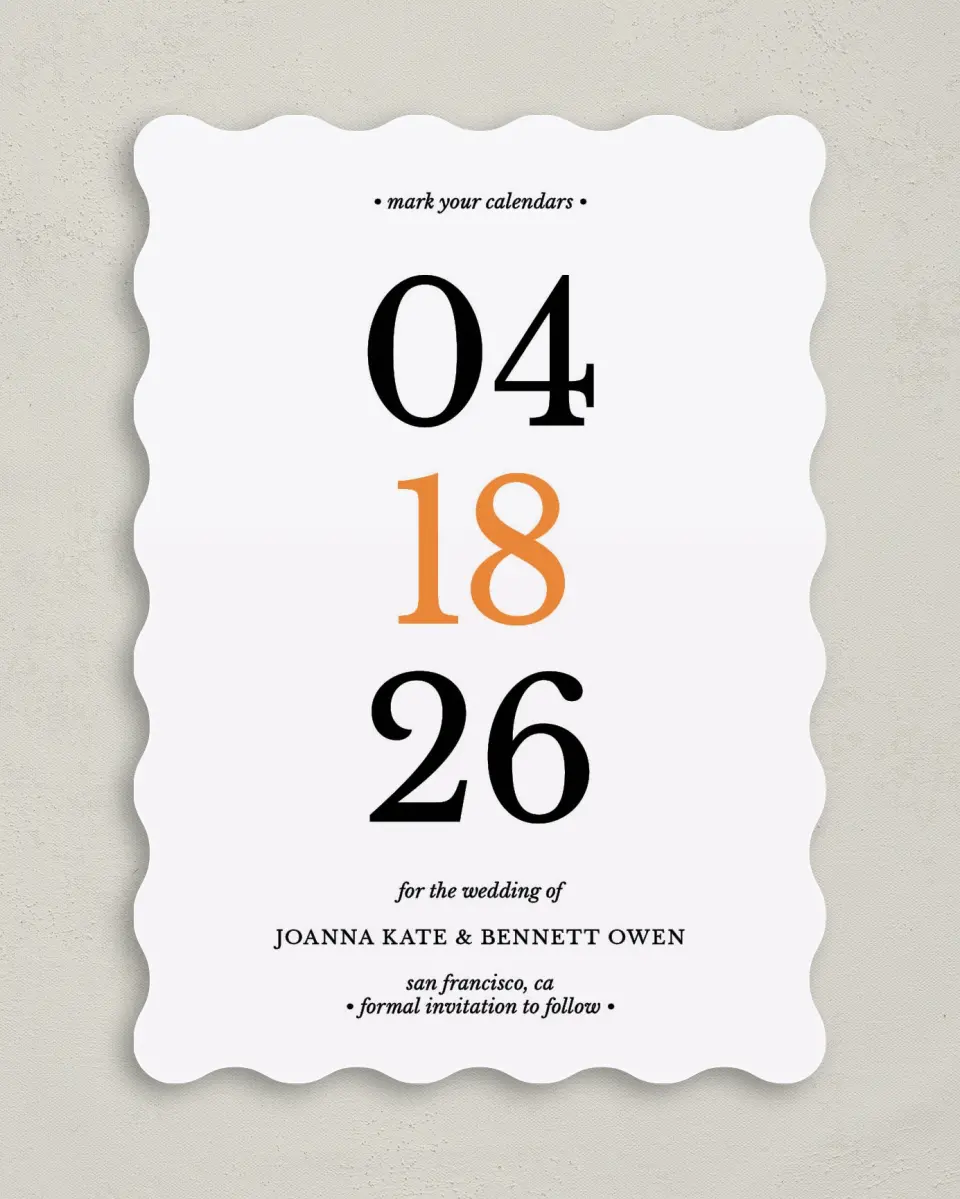 This is a 5" x 7" Save the Date Card called Let's Do This printed in full color on Premium Smooth paper