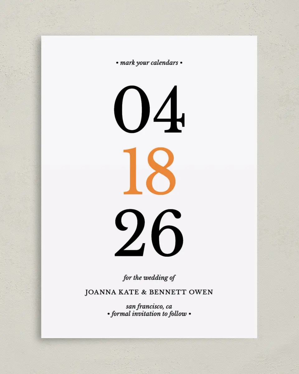 This is a 5" x 7" Save the Date Card called Let's Do This printed in full color on Premium Smooth paper