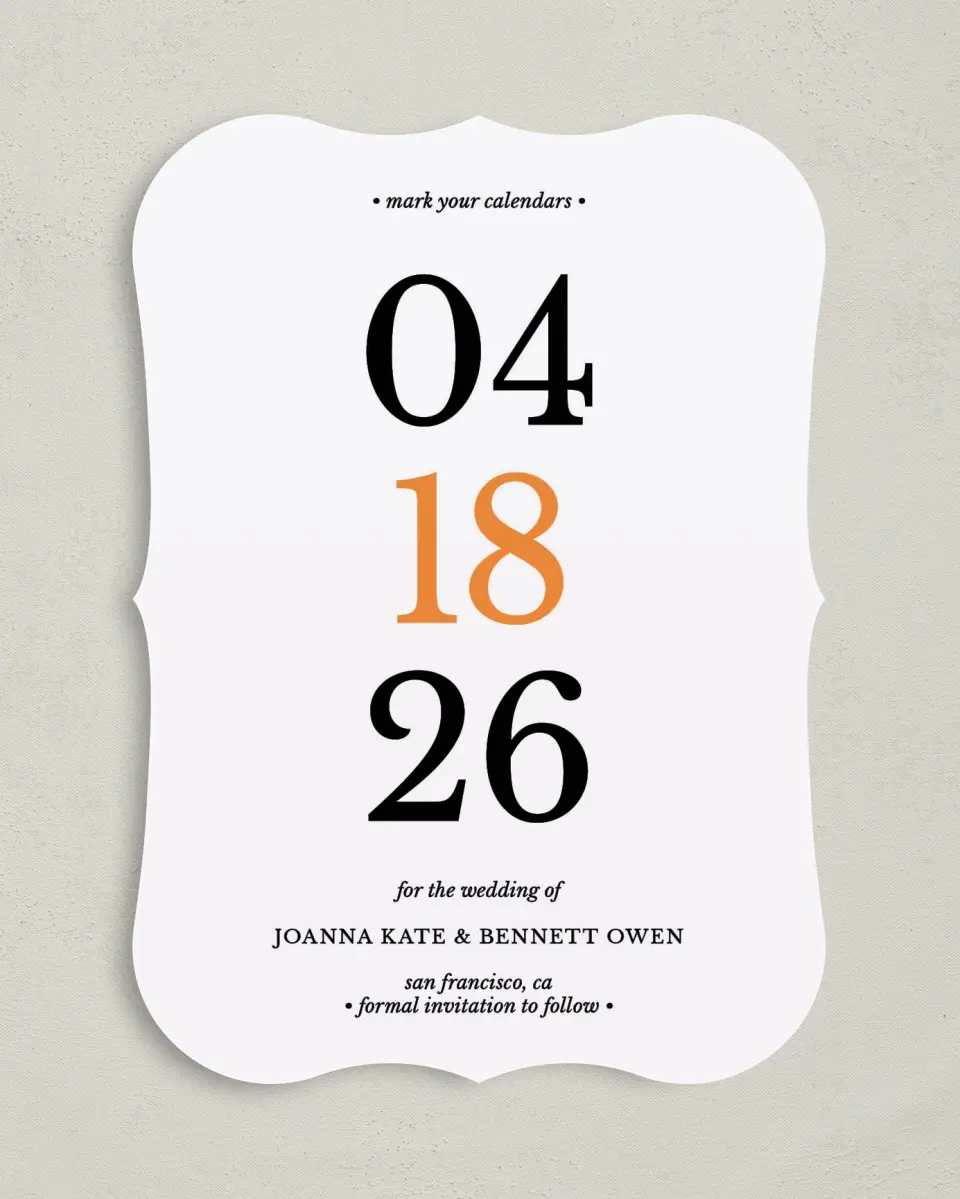 This is a 5" x 7" Save the Date Card called Let's Do This printed in full color on Premium Smooth paper