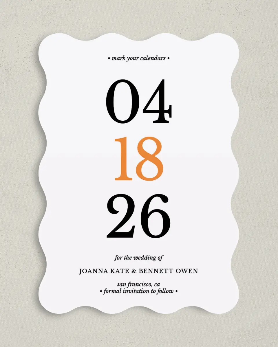 This is a 5" x 7" Save the Date Card called Let's Do This printed in full color on Premium Smooth paper