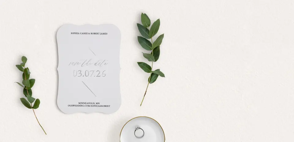 Save the Date Card with Optional Guest Addressing Service