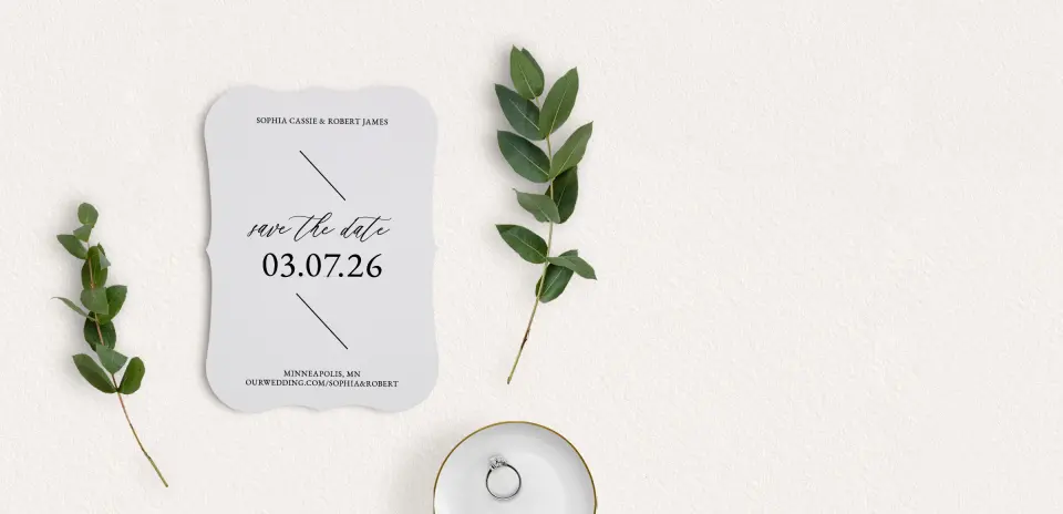 Save the Date Card with Optional Guest Addressing Service