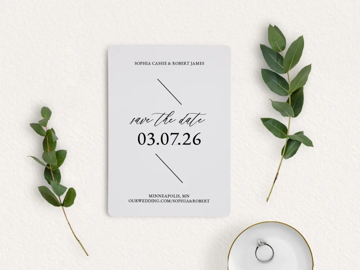 Save the Date Card with Optional Guest Addressing Service