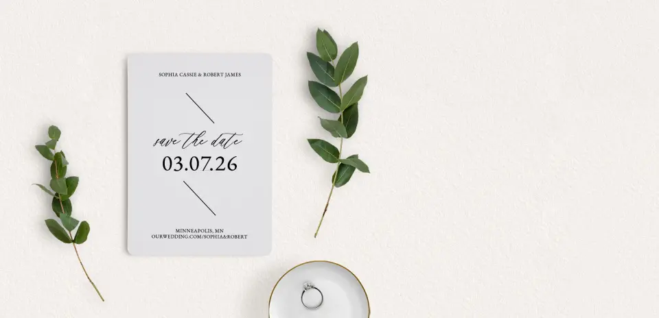 Save the Date Card with Optional Guest Addressing Service