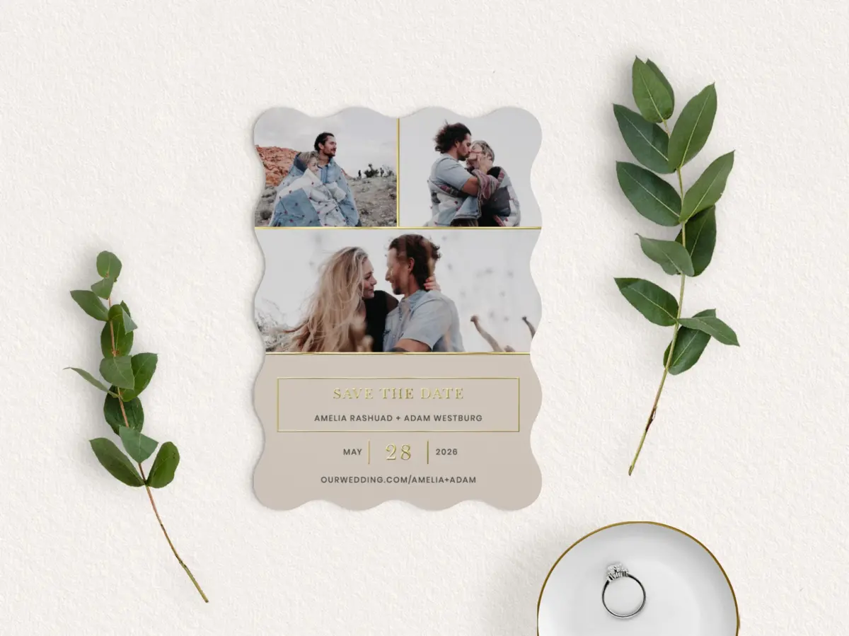 Save the Date Card with Optional Guest Addressing Service