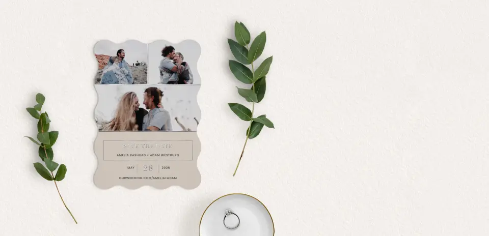 Save the Date Card with Optional Guest Addressing Service