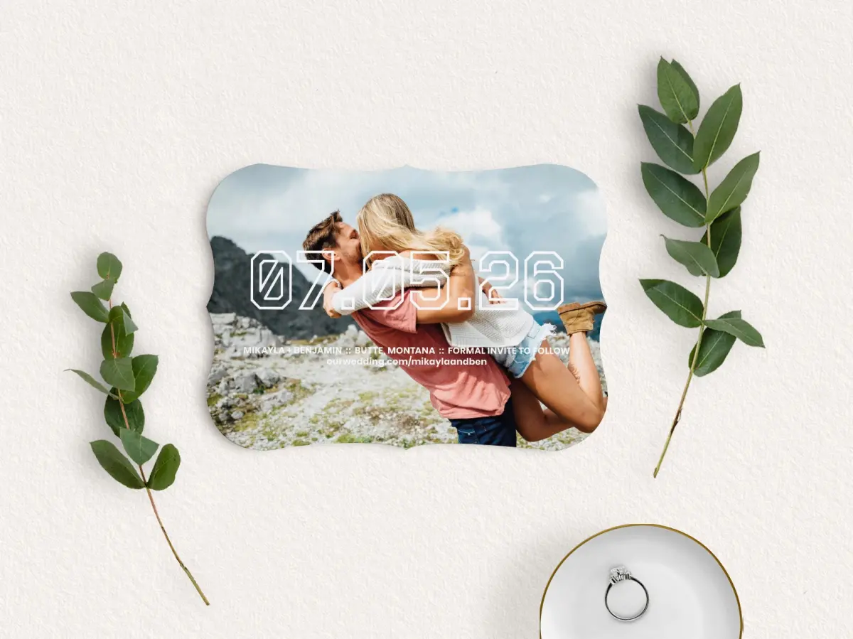 Save the Date Card with Optional Guest Addressing Service